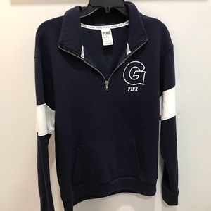 Pink Georgetown Hoyas Quarter Zip Sweatshirt